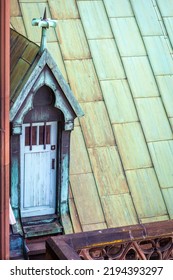 Strasbourgs Attic Door Closed From Above Gothic Cathedral Alsace, Eastern France