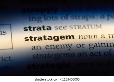 stratagem word in a dictionary. stratagem concept.
