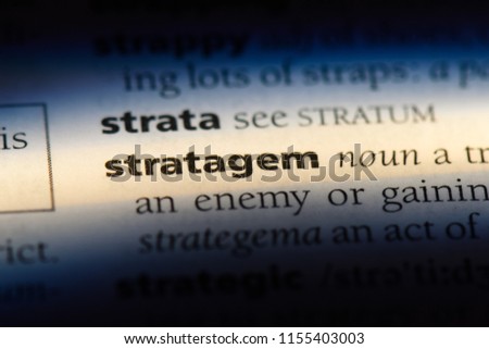 stratagem word in a dictionary. stratagem concept.