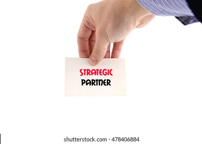 Strategic partner text concept isolated over white background
