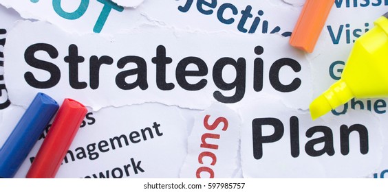 Strategic Plan Banner, text "strategic plan" - Shutterstock ID 597985757