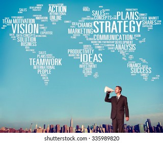 Strategy Action Vision Ideas Analysis Finance Success Concept