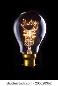 Strategy concept in a filament lightbulb.