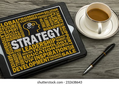 strategy concept on touch screen