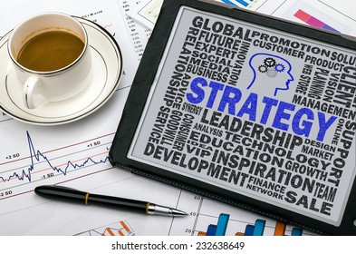 strategy concept on touch screen