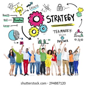 Strategy Solution Tactics Teamwork Growth Vision Concept