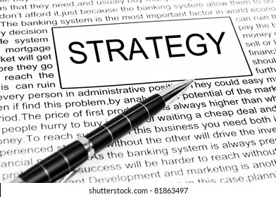 Strategy word on business page