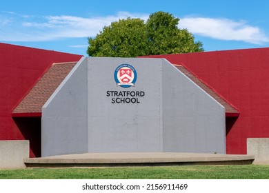 Stratford School Sign, Logo On Building Exterior Of Private School - San Jose, California, USA - 2022