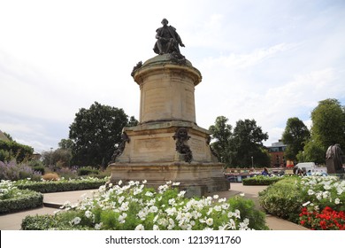 Stratford-upon-Avon. Oct 2018 - The Shakespeare Memorial Statues By Lord Ronald Gower