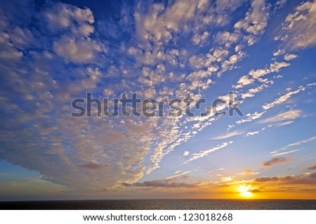Stratus Clouds at Sunset in the English Channel in Early Fall