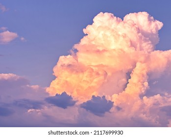 Stratus and Cumulonimbus clouds in beautiful sunset light