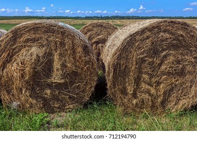 Straw Bales At The Southern Great Plain Hungary.