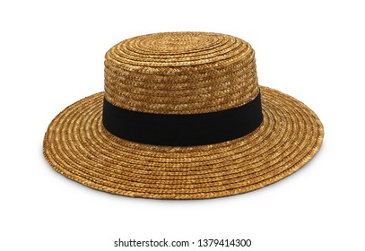 Straw Hat Isolated On White Background.