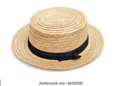 black boater hat