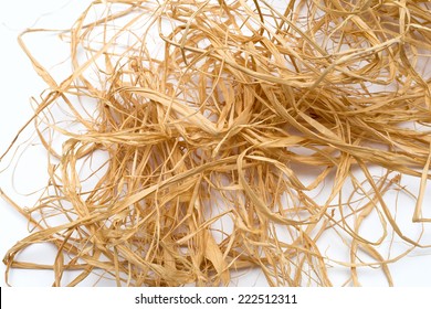 Straw For Packing And Decorating On White Background