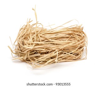 Straw For Packing And Decorating On White Background