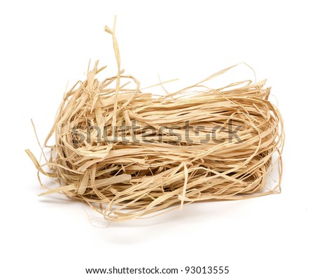 straw for packing and decorating on white background