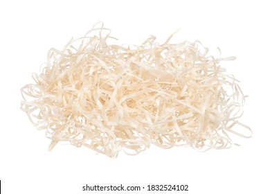 Straw Packing Material. Isolated On White Background.