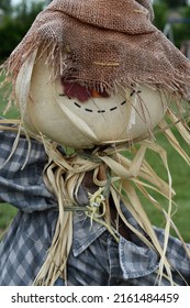 Straw Scarecrow In A Garden