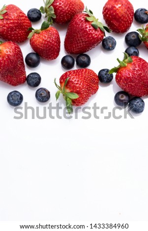 Similar – Image, Stock Photo Bowl of strawberries, blueberries and mint leaves