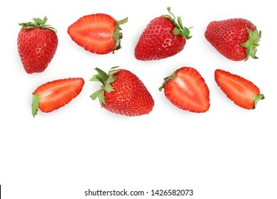 Strawberries isolated on white background with copy space for your text. Top view. Flat lay pattern - Shutterstock ID 1426582073
