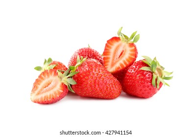 Strawberries isolated on a white background - Shutterstock ID 427941154