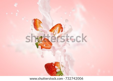 strawberries milk splash