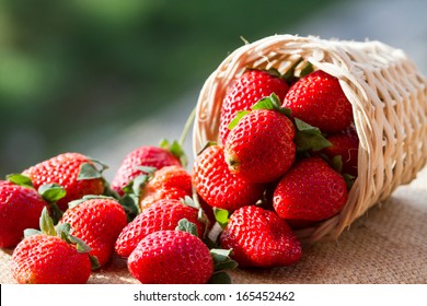 strawberries in natural background - Shutterstock ID 165452462