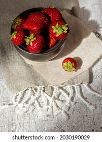 Strawberries In Natural Light Showcasing Their Beautiful Color And Texture For Food And Organic Produce Growers. Rustic And Country Vibes Highlighting The Bounty Of Summer Strawberries.