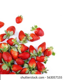 Strawberries On White Background.