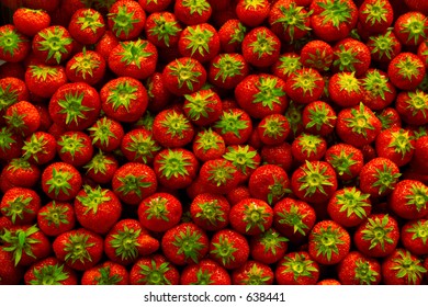 Strawberries piled up