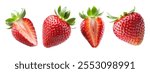 Strawberry in the air, isolated white background, Clipping - Studio Shot