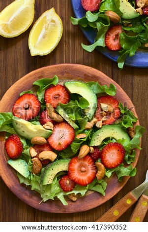 Strawberry, Avocado, Lettuce Salad