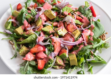 Strawberry Avocado Salad On A Plate