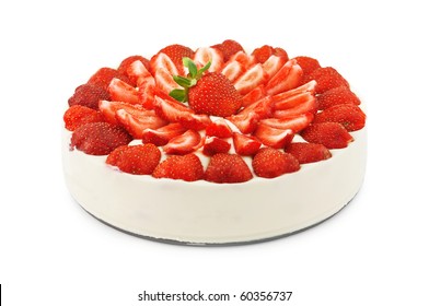 Strawberry Cake On White