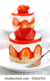Strawberry Cake on a white background