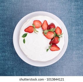 Strawberry Cake Top View