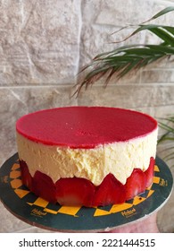 Strawberry Chees Cake With Creamy And Yummy Taste 