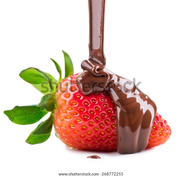 Strawberry Chocolate Isolated On White Background Stock Photo (Edit Now ...