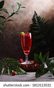 Strawberry Cocktail Bellini With Champagne