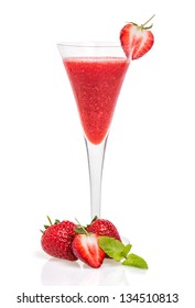 Strawberry Cocktail In A Champagne Flute