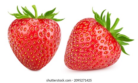 Strawberry collection. Fresh organic strawberry isolated on white background. Strawberry with clipping path - Shutterstock ID 2095271425