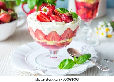 Strawberry Dessert Trifle In Glass