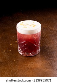 Strawberry Drink With Ginger Foam And Lemon Zest