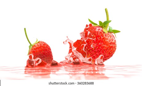 Strawberry Dropping With Splash Of Fresh Juice