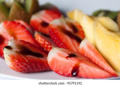 Strawberry With Drops Of Balsamic Vinegar