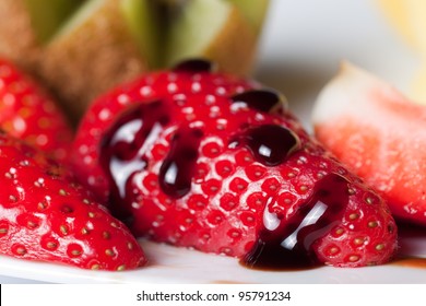 Strawberry With Drops Of Balsamic Vinegar