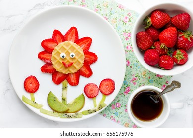 Strawberry flower fun food for kids
