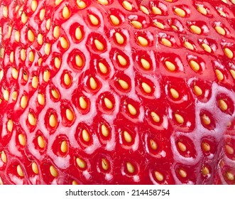 Strawberry Fruit Background. Macro Shot.