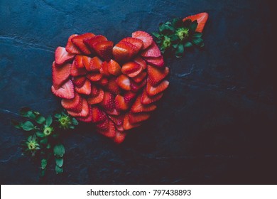 Strawberry heart fruit assemble